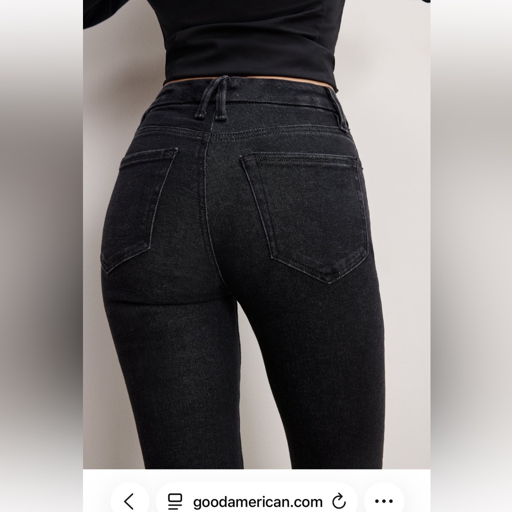 Good American Black Good Legs Straight Jeans 8